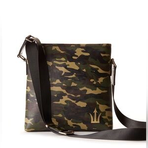 Spear Brands Leather Camo Cross Body Courier Bag